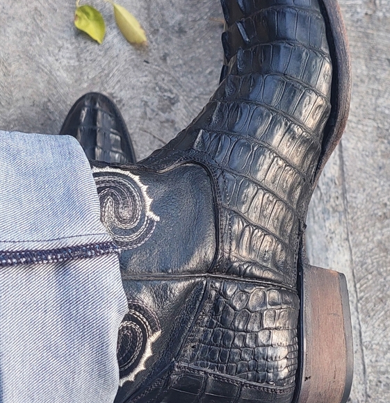 Pecos Bill,caiman tail cut boots - Picture 6 of 13